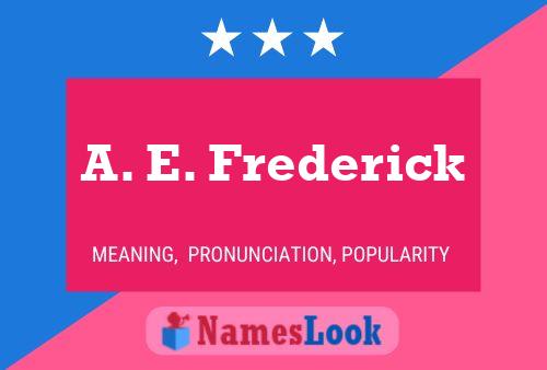 ملصق اسم A. E. Frederick