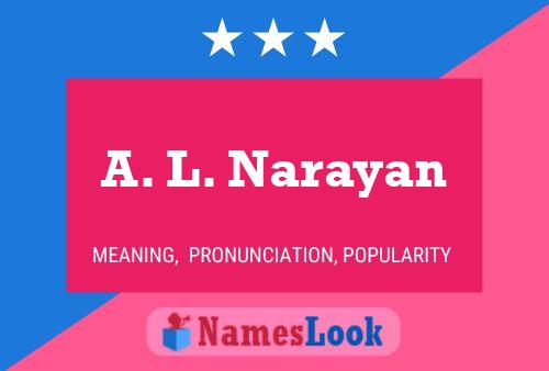 ملصق اسم A. L. Narayan