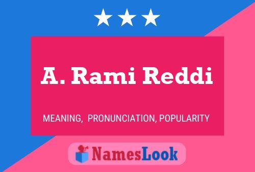 ملصق اسم A. Rami Reddi