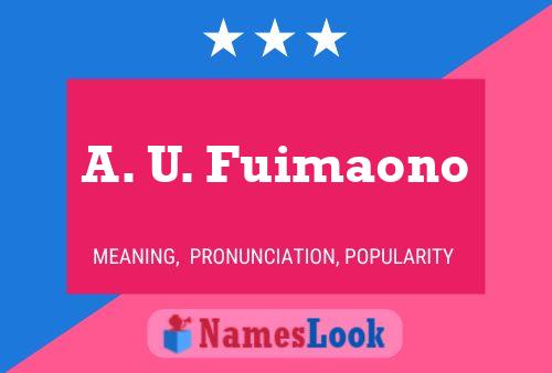 ملصق اسم A. U. Fuimaono