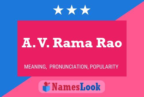 ملصق اسم A. V. Rama Rao