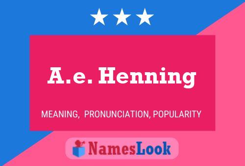 ملصق اسم A.e. Henning