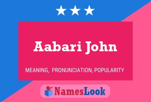 ملصق اسم Aabari John