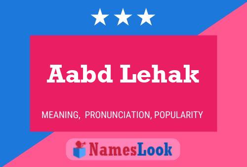 ملصق اسم Aabd Lehak