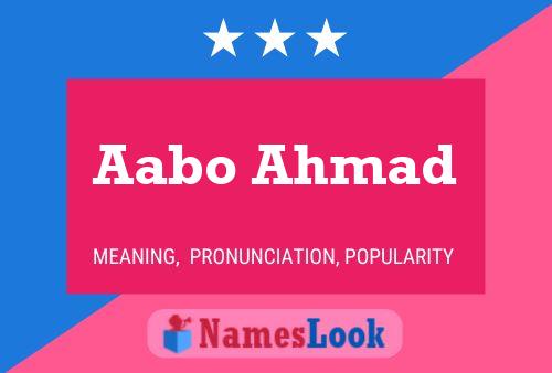 ملصق اسم Aabo Ahmad