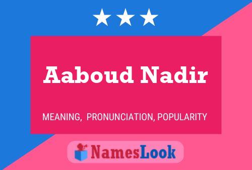 ملصق اسم Aaboud Nadir