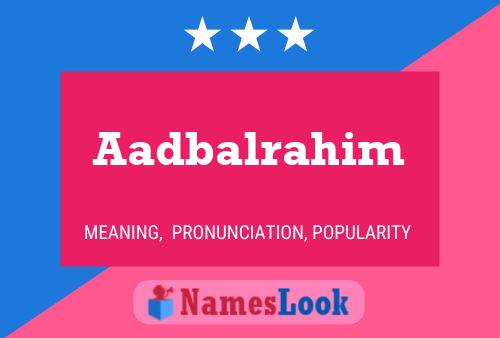 ملصق اسم Aadbalrahim