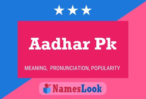 ملصق اسم Aadhar Pk