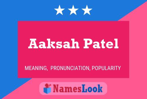 ملصق اسم Aaksah Patel