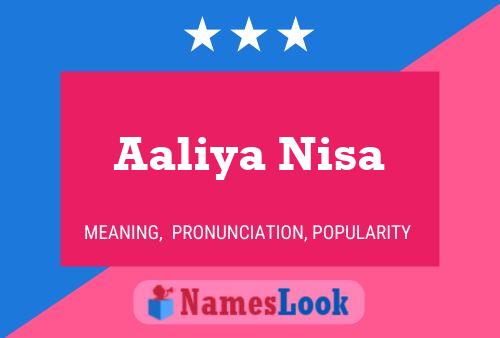 ملصق اسم Aaliya Nisa