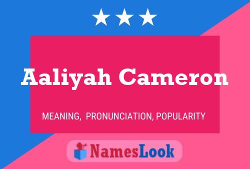 ملصق اسم Aaliyah Cameron