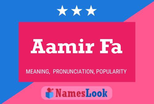 ملصق اسم Aamir Fa