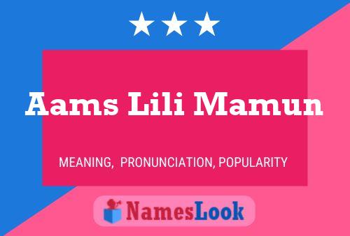 ملصق اسم Aams Lili Mamun