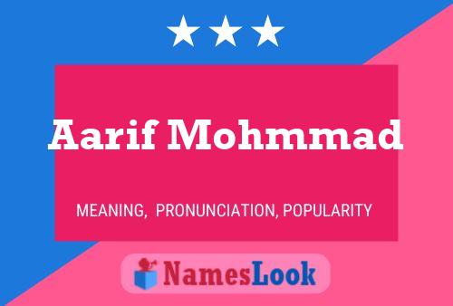 ملصق اسم Aarif Mohmmad