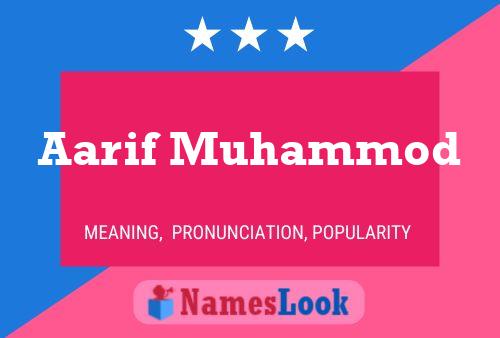 ملصق اسم Aarif Muhammod