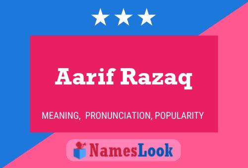 ملصق اسم Aarif Razaq