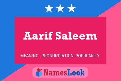 ملصق اسم Aarif Saleem