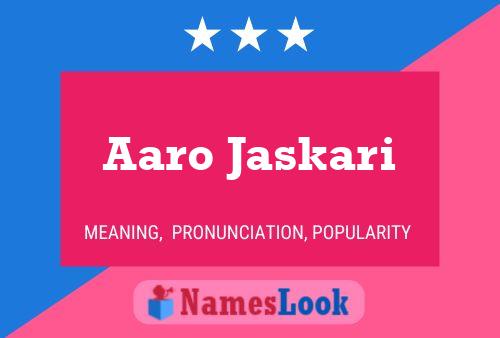 ملصق اسم Aaro Jaskari