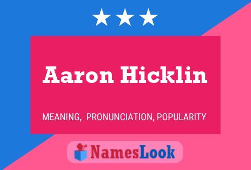 ملصق اسم Aaron Hicklin