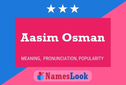 ملصق اسم Aasim Osman