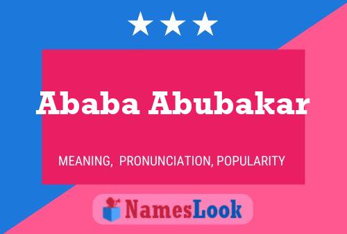 ملصق اسم Ababa Abubakar