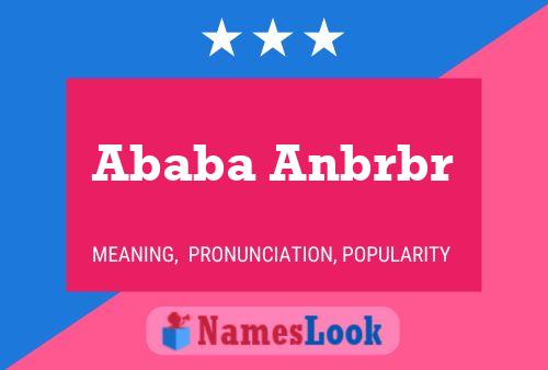 ملصق اسم Ababa Anbrbr