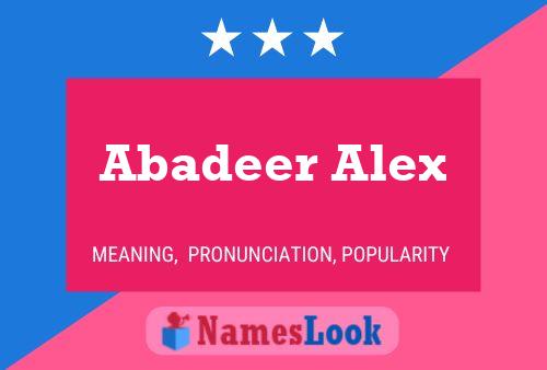 ملصق اسم Abadeer Alex