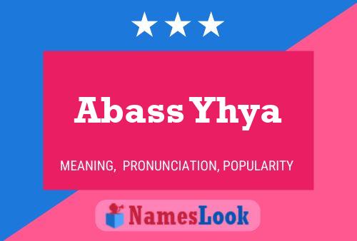 ملصق اسم Abass Yhya