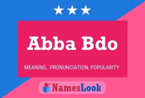 ملصق اسم Abba Bdo