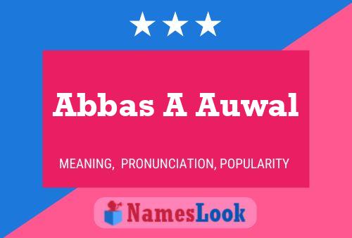 ملصق اسم Abbas A Auwal