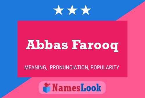 ملصق اسم Abbas Farooq