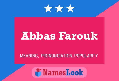 ملصق اسم Abbas Farouk