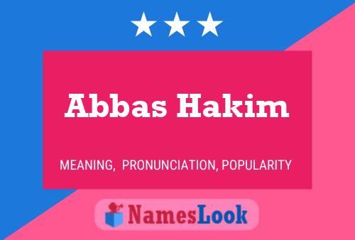 ملصق اسم Abbas Hakim