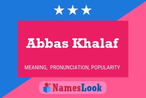 ملصق اسم Abbas Khalaf