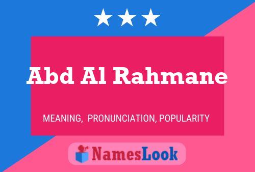 ملصق اسم Abd Al Rahmane