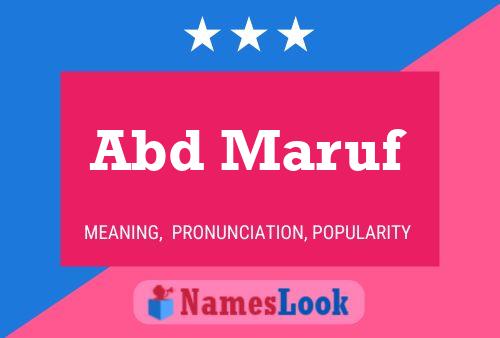 ملصق اسم Abd Maruf