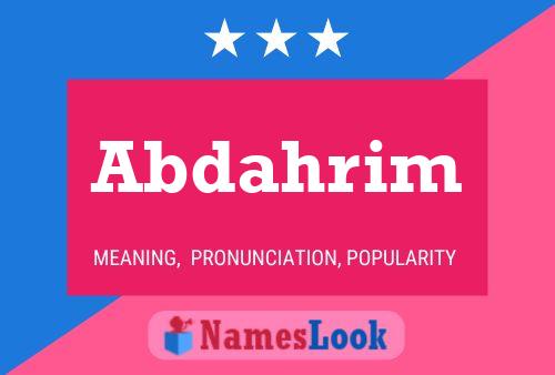 ملصق اسم Abdahrim