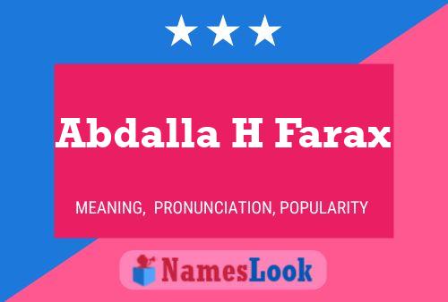 ملصق اسم Abdalla H Farax