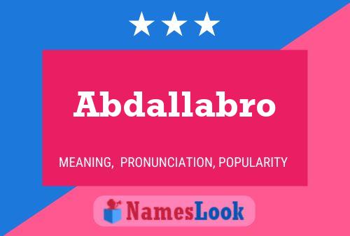 ملصق اسم Abdallabro