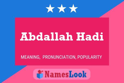 ملصق اسم Abdallah Hadi