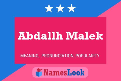 ملصق اسم Abdallh Malek