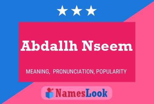 ملصق اسم Abdallh Nseem