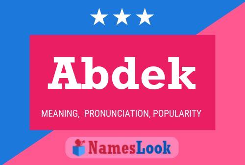 ملصق اسم Abdek