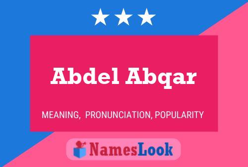 ملصق اسم Abdel Abqar