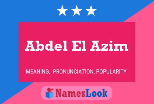 ملصق اسم Abdel El Azim