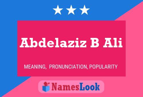 ملصق اسم Abdelaziz B Ali