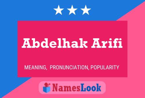 ملصق اسم Abdelhak Arifi