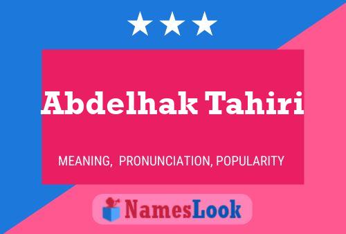 ملصق اسم Abdelhak Tahiri