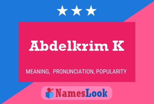 ملصق اسم Abdelkrim K