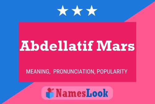 ملصق اسم Abdellatif Mars